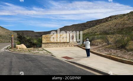 Eintritt zum Carlsbad Caverns National Park Stockfoto