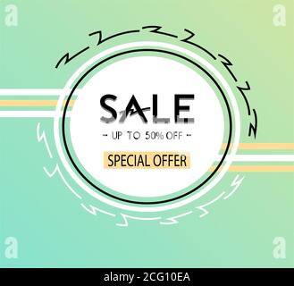 Sonderangebot Vektor. Einfaches und vielseitiges Design, Sommer Vibes Verkauf. Werbung, Werbematerial. Stockfoto