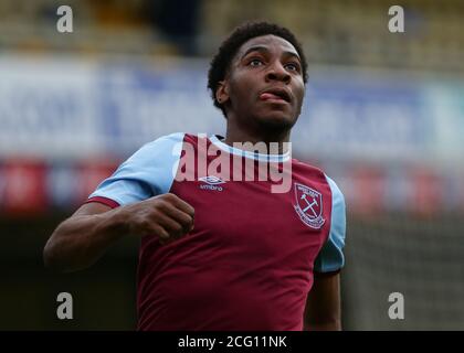 SOUTHEND AUF SEE, ENGLAND. 8. SEPTEMBER Olapado Afolayan von West Ham United während des EFL Trophy Spiels zwischen Southend United und West Ham United in Roots Hall, Southend. (Kredit: Jacques Feeney) Gutschrift: MI Nachrichten & Sport /Alamy Live Nachrichten Stockfoto