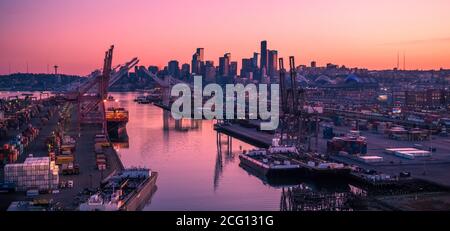 Lufthafen von Seattle ruhiger Morgen Stockfoto