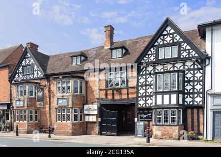 16. Jahrhundert The White Swan Hotel, High Street, Henley-in-Arden, Warwickshire, England, Großbritannien Stockfoto