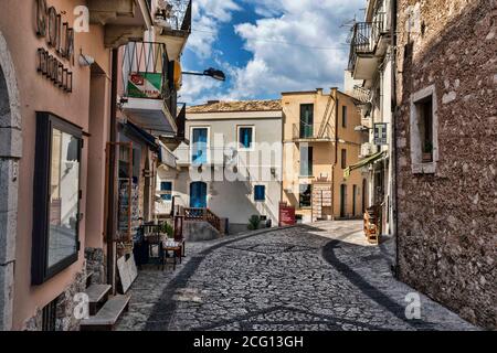 Castelmola mittelalterlicher borg bei Taormina Sizilien Stockfoto