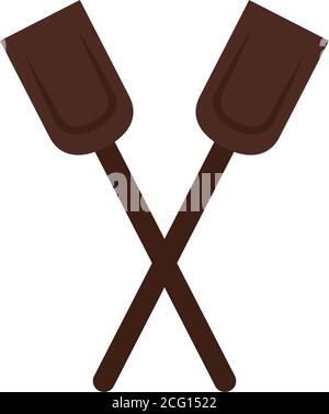 Symbol für zwei Ruder auf weißem Hintergrund, flacher Stil, Vektorgrafik Stock Vektor