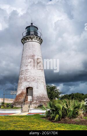 Round Island Lighthouse, Pascagoula, Mississippi, USA. Stockfoto