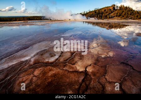 Yellowstone's Geysire und Thermal Vents Stockfoto