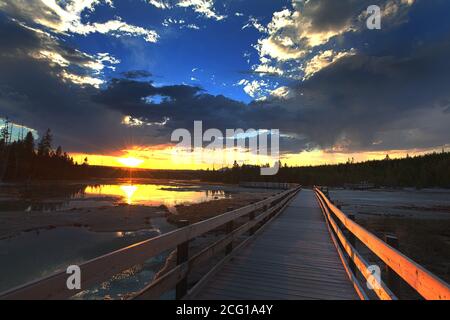 Yellowstone's Geysire und Thermal Vents Stockfoto