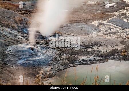 Yellowstone's Geysire und Thermal Vents Stockfoto