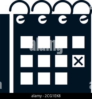 Vereinigte Staaten Wahlen, Erinnerung Kalender Marker politische Wahl Kampagne Silhouette Symbol Design Vektor Illustration Stock Vektor