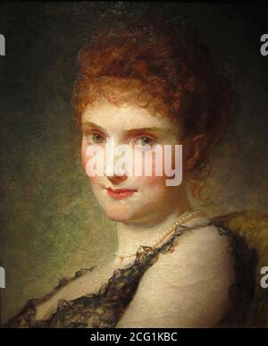 Hicks George Elgar - Portrait einer jungen Dame (A Lady in Waiting) - British School - 19. Jahrhundert Stockfoto