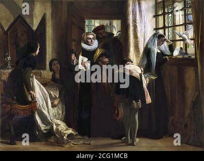 Horsley John Calcott - Mary Königin der Schotten in Gefangenschaft 2 - British School - 19. Jahrhundert Stockfoto