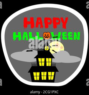 Happy Halloween Spukhaus Poster Vektor Stock Vektor