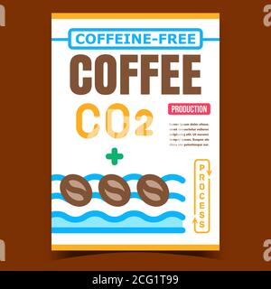 Koffeinfrei Kaffee Werbung Poster Vektor Stock Vektor