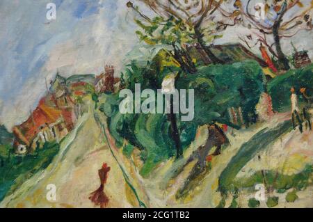 Chaïm Soutine (1893-1943). Pintor francés de origen bielorruso. Paisaje con figuras, hacia 1918-1919. Oleo sobre lienzo (80 x 60 cm). Museo de La Orangerie. París. Francia. Stockfoto