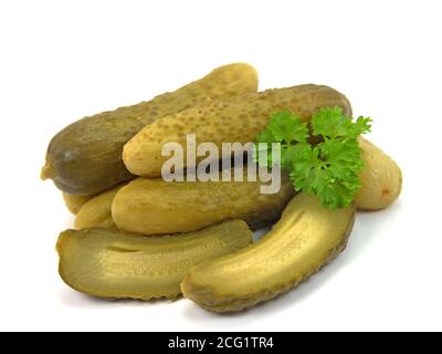 Gurken isoliert vor weißem Hintergrund Stockfoto