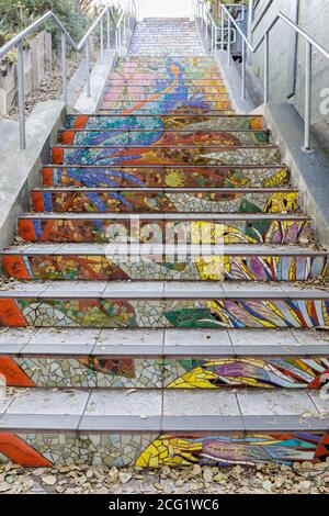 San Francisco, Kalifornien - 7. September 2020: Hidden Garden Steps Upper Section Stockfoto