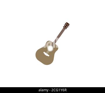 Gitarre, Instrument auf hellgrauem Hintergrund Symbol. Vektorgrafik. Stock Vektor