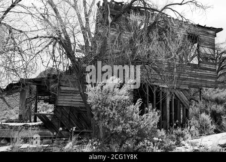 Die Geisterstadt Sego wurde 1910 als Kohlebergbaustadt in Sego Canyon, Utah, gegründet, um der Eisenbahn in Thompson Springs, fünf Meilen (8 km), Kohle zu liefern Stockfoto