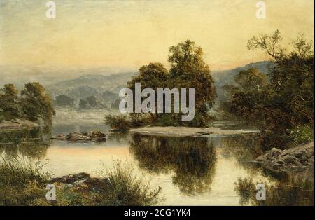 Leader Benjamin Williams - A River Landscape - British School - 19. Jahrhundert Stockfoto