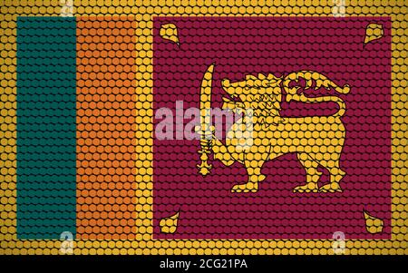 Abstrakte Flagge Sri Lankas aus Kreisen. Sri Lanka Flagge mit farbigen Punkten entworfen, die es einen modernen und futuristischen abstrakten Look. Stock Vektor