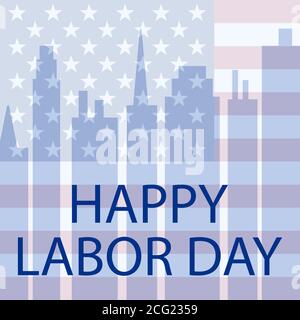 Happy Labor Day in den USA. Vektorgrafik Postkarte Stock Vektor