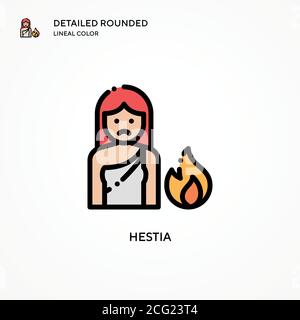 Hestia-Vektor-Symbol. Moderne Vektorgrafik Konzepte. Einfach zu bearbeiten und anzupassen. Stock Vektor
