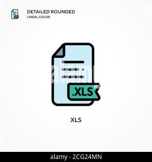 XLS-Vektorsymbol. Moderne Vektorgrafik Konzepte. Einfach zu bearbeiten und anzupassen. Stock Vektor