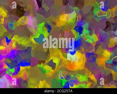 Illustration Stil Hintergrundbild, abstrakte Muster, verschiedene lebendige Farben, Ölgemälde Muster Stockfoto
