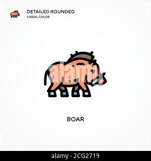 Symbol für Wildschweinvektoren. Moderne Vektorgrafik Konzepte. Einfach zu bearbeiten und anzupassen. Stock Vektor