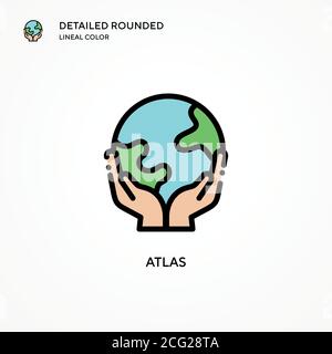 Atlas-Vektor-Symbol. Moderne Vektorgrafik Konzepte. Einfach zu bearbeiten und anzupassen. Stock Vektor