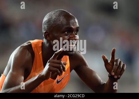 Der ugandische Athlet Jacob Kiplimo gewann am 8. September 2020 bei der IAAF World Challenge in Ostr.´s 5000 m bei den Männern Stockfoto