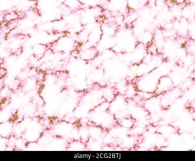 Struktur aus rosa Marmor mit Goldmuster. Stockfoto
