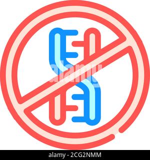 dna durchgestrichene Markierung Farbe Symbol Vektor-Illustration Stock Vektor