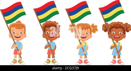 Mauritius Flagge im Handset Stock Vektor