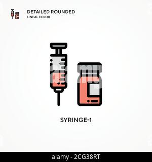 Vektorsymbol Spritze 1. Moderne Vektorgrafik Konzepte. Einfach zu bearbeiten und anzupassen. Stock Vektor