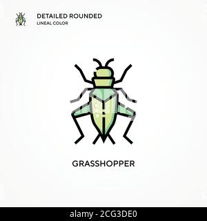 Grasshopper-Vektorsymbol. Moderne Vektorgrafik Konzepte. Einfach zu bearbeiten und anzupassen. Stock Vektor