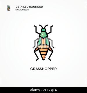 Grasshopper-Vektorsymbol. Moderne Vektorgrafik Konzepte. Einfach zu bearbeiten und anzupassen. Stock Vektor
