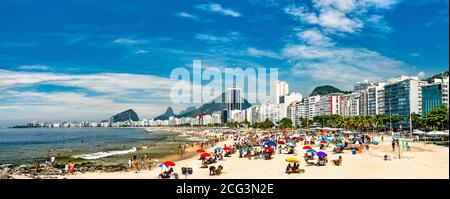 Leme und Copacabana Strände in Rio de Janeiro Stockfoto
