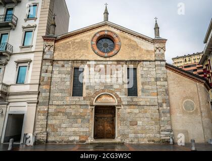 Vorderansicht der Kirche Santa Maria degli Angioli in Lugano Tessin Schweiz Stockfoto