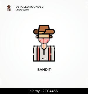 Symbol für den Bandit-Vektor. Moderne Vektorgrafik Konzepte. Einfach zu bearbeiten und anzupassen. Stock Vektor