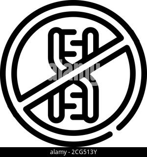 dna durchgestrichene Markierungslinie Symbol Vektor-Illustration Stock Vektor