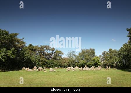 Landschaftsbild der Könige Männer Teil des Rollrechts Stein in der Oxfordshire Warwickshire Grenze in England Stockfoto