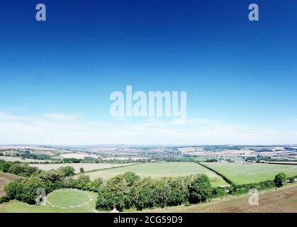 Landschaftsbild des Rollrechts Stein in der Landschaft Stockfoto