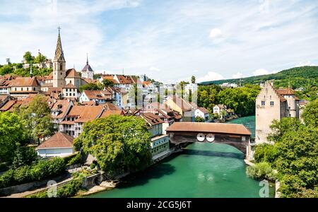 Baden Stadt in Aargau, Schweiz Stockfoto