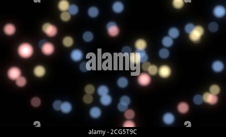 Bunte Partikel Bokeh Hintergrund. Hintergrund für unfokussed Partikel. 3D-Rendering-Bild Stockfoto