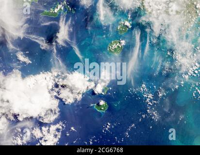 Anak Krakatau Vulkan in der Sundastraße zwischen Java und Sumatra Indonesien, Asien. Stockfoto