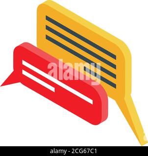 Chat-Symbol für Videoanruf, isometrischer Stil Stock Vektor