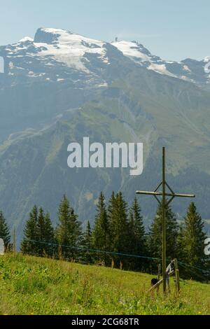 Berglandschaft mit Titlis von Brunni über Engelberg Die Schweizer alpen Stockfoto