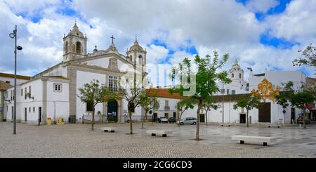 Santa Maria Kirche, Infante Dom Henrique Platz, Lagos, Algarve, Portugal Stockfoto