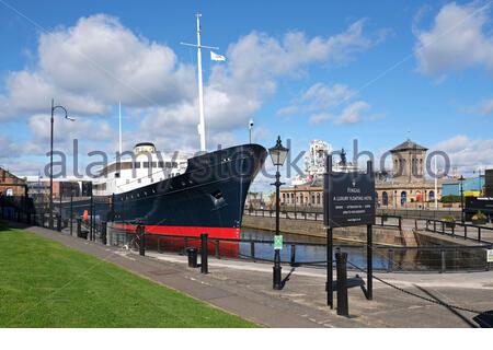 Fingal, ein luxuriöses, schwimmendes Boutique-Hotel am Alexandra Dock, Leith Edinburgh, Schottland Stockfoto