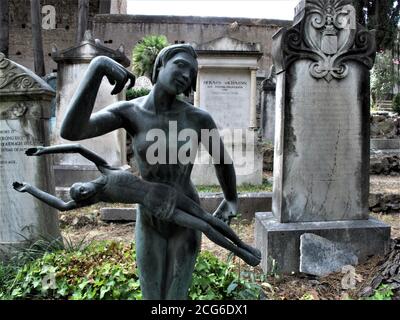 NICHT KATHOLISCHER FRIEDHOF, WO KÜNSTLER, SCHRIFTSTELLER, GELEHRTE, DICHTER UND DIPLOMATEN VON NICHT KATHOLISCHEN RELIGION IST BEGRABEN Stockfoto